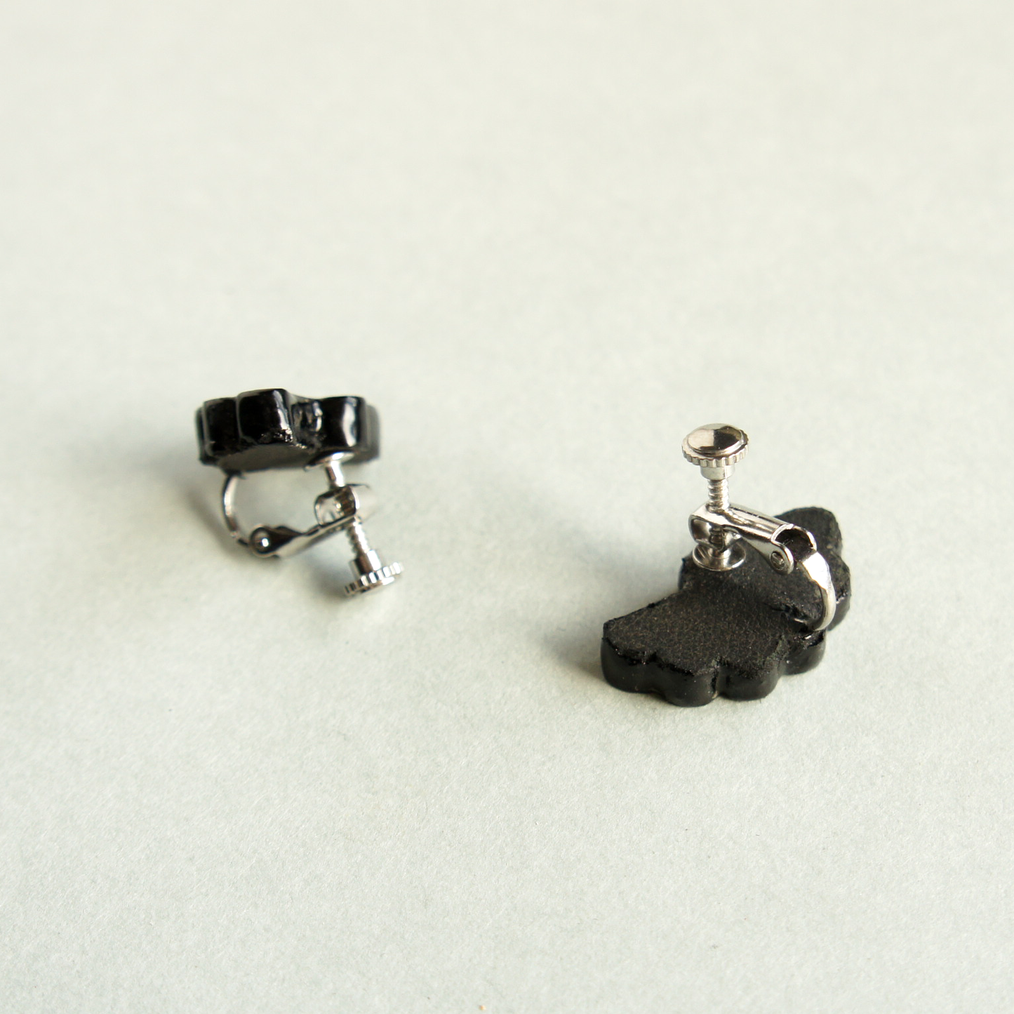 Mother-of-pearl earrings "Late Bloom, Swaying"