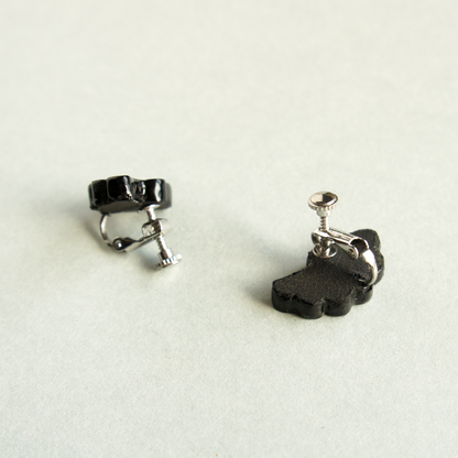Mother-of-pearl earrings "Late Bloom, Swaying"