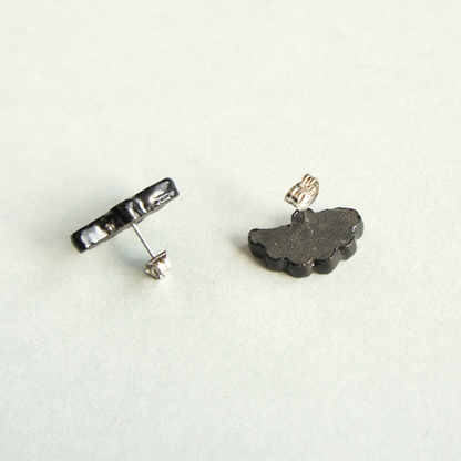 Mother-of-pearl earrings "Late Bloom, Swaying"