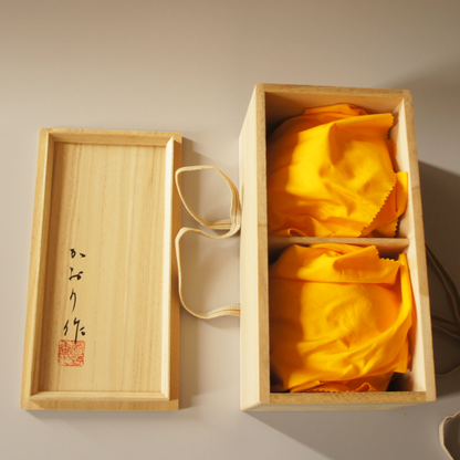 Lacquered Bowls with Cherry Blossom Makie and Lids (Set of 2)