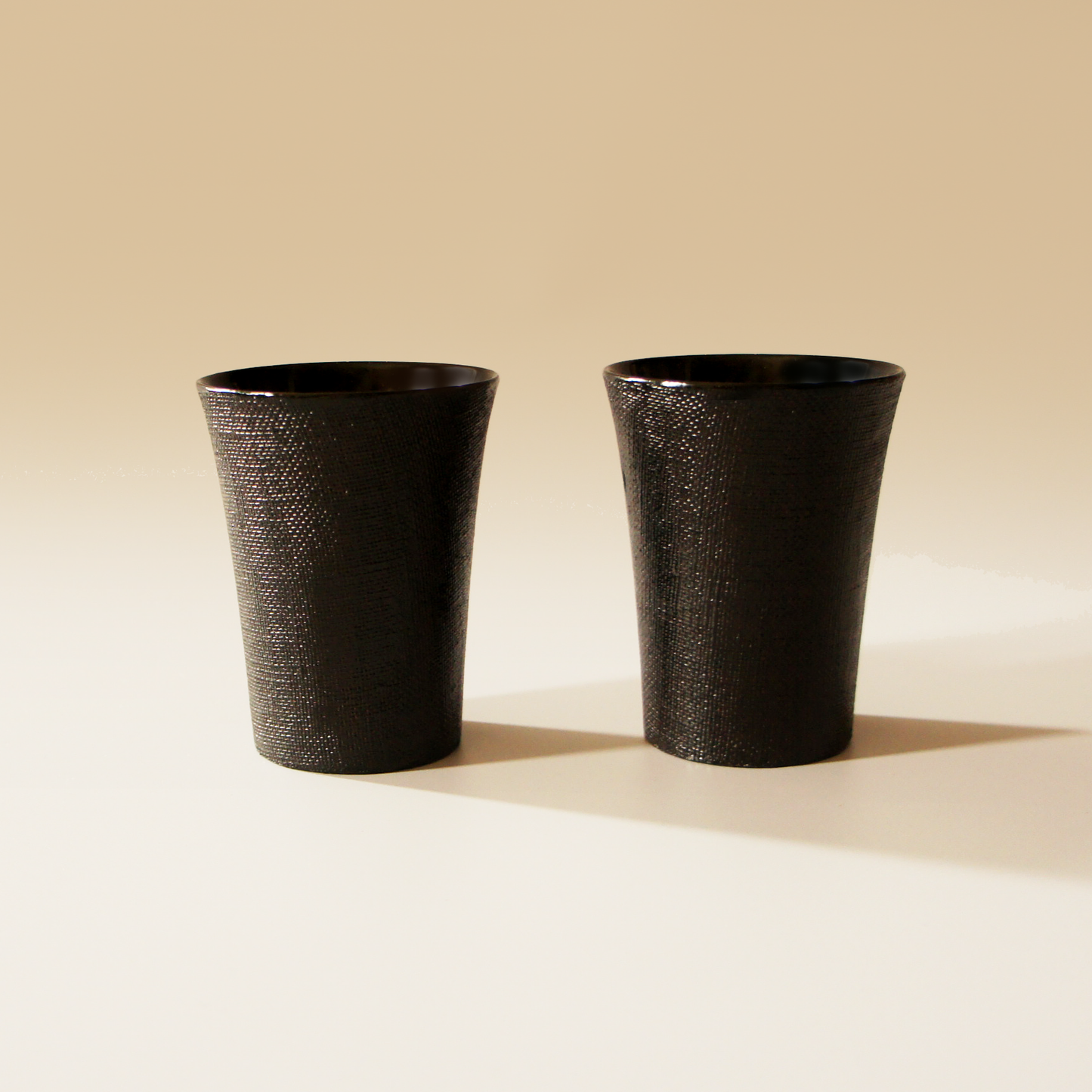 Nunome-nuri Lacquer Cups (Set of 2)