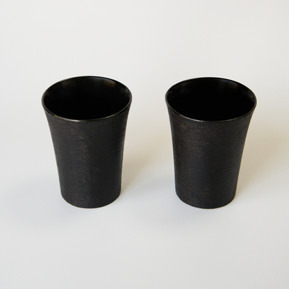Nunome-nuri Lacquer Cups (Set of 2)