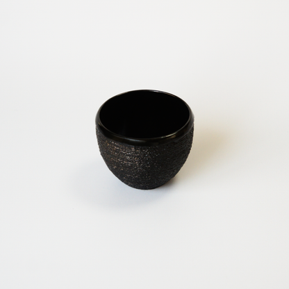 Woven-patterned Sake Vessel (Black)