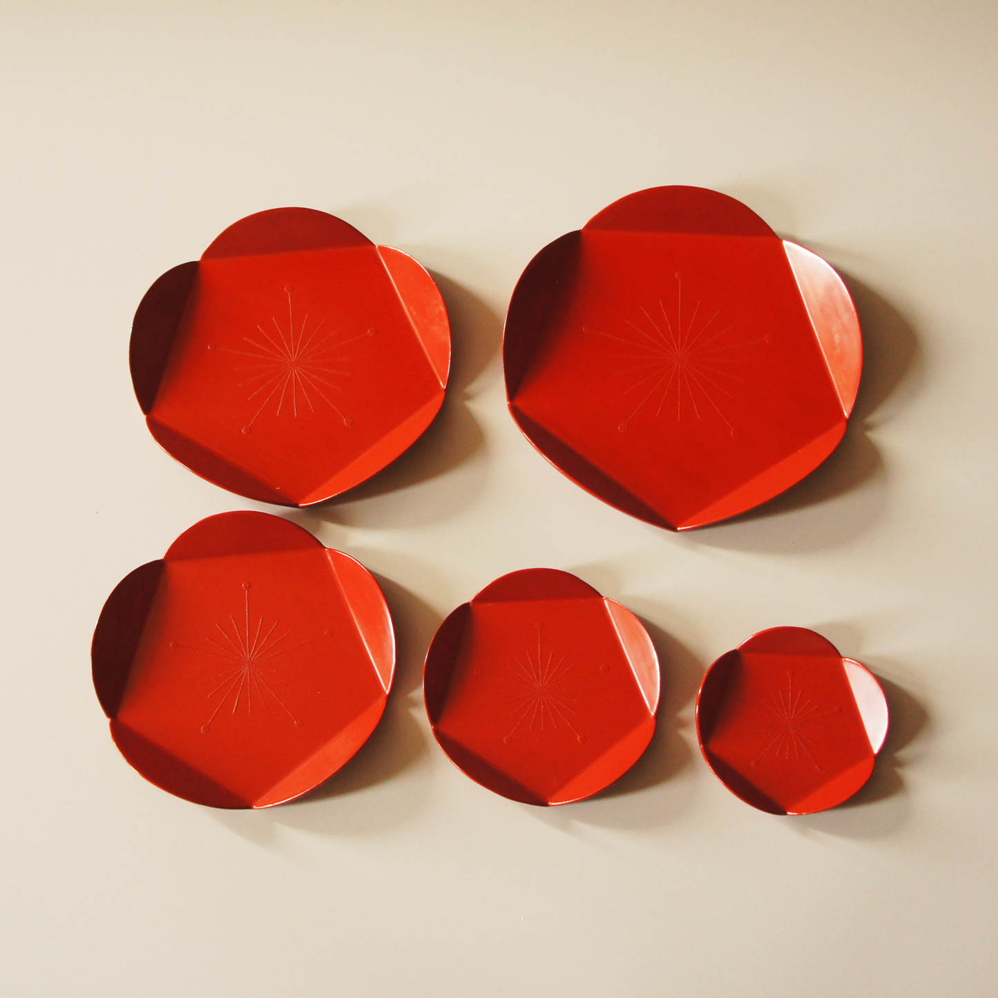 Five-piece plum blossom dish set