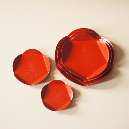 Five-piece plum blossom dish set